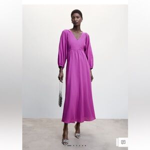 MNG(Mango) NWT VIOLET PUFFED SLEEVES DRESS, Size 2